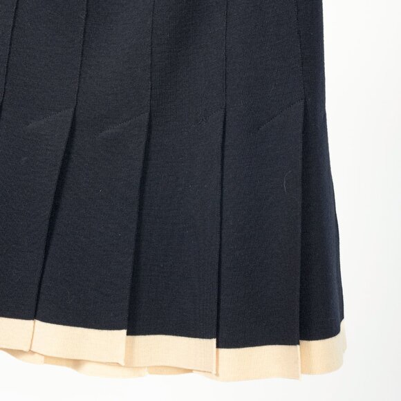 Escada by Margaretha Ley Navy Wool-Knit Piped Sweater & Skirt Set - Picture 15 of 16